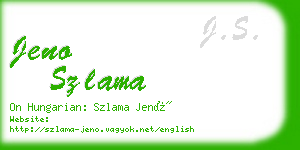 jeno szlama business card